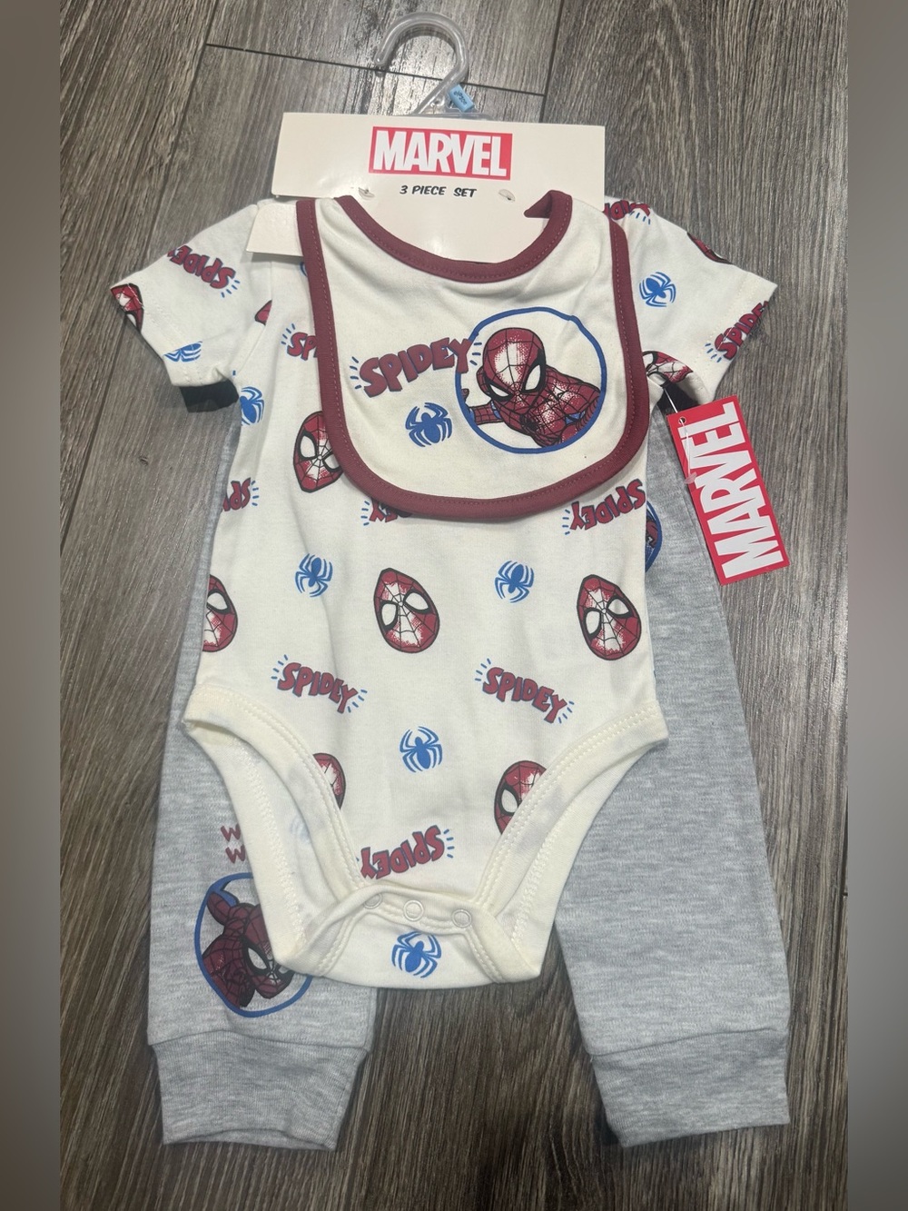 NWT Marvel  Spidey Ivory, Maroon & Blue 3-Piece Matching Set